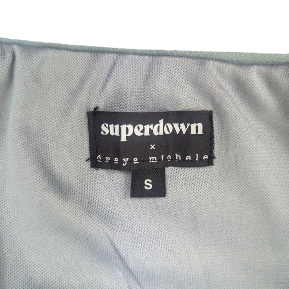 Revolve Superdown Lila Fringe Sequin Set Mini Skirt Crop Top Womens Small Silver - Picture 11 of 14